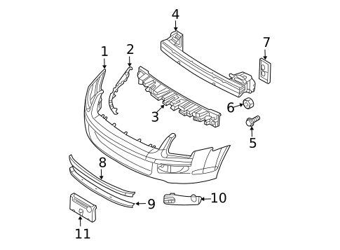 Bumper & Components - Front for 2007 Ford Fusion #0