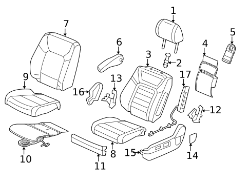 Driver Seat Components for 2021 Honda Pilot #1
