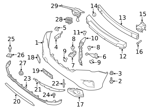 Bumper & Components - Front for 2017 Nissan Pathfinder #0