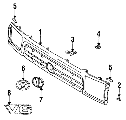 Grille & Components for 1995 Toyota 4Runner #0