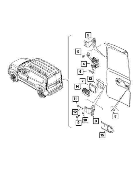 Rear Door for 2015 Ram ProMaster City #1