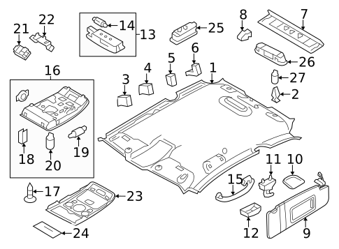 Interior Trim - Roof for 2009 Audi Q5 #1
