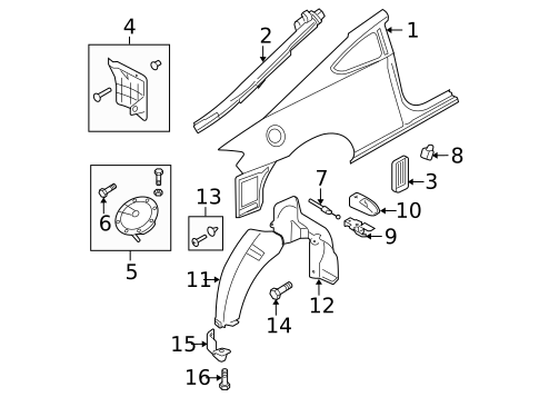 Quarter Panel & Components for 2006 Hyundai Tiburon #0