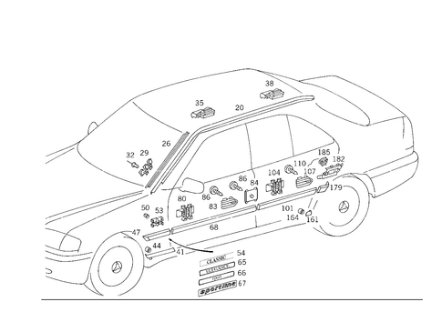 Outside Attachment Parts for 2000 Mercedes-Benz C43 AMG #1