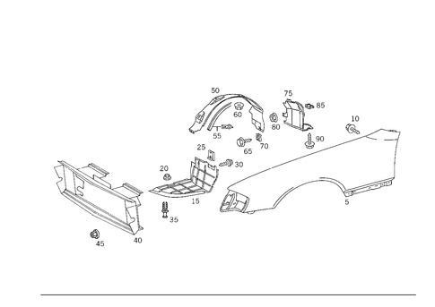 Front Fender for 1993 Mercedes-Benz 600SL #0