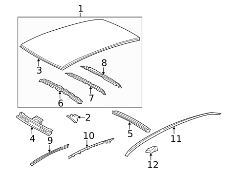 Roof & Components for 2011 Toyota Yaris #2