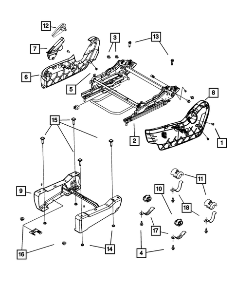 Front Seats - Adjusters, Recliners, Shields and Risers for 2013 Chrysler Town & Country #1