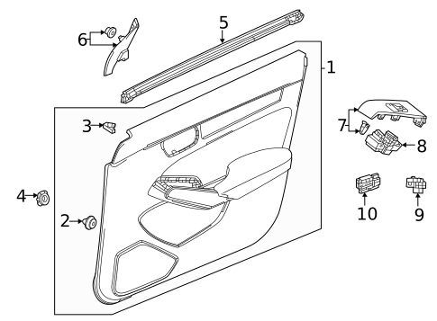 Interior Trim - Front Door for 2022 Honda Civic #0
