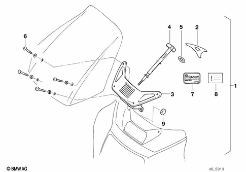 Motorcycle Trim Section, Windshield for 1997 BMW-Motorrad R 1100 RS #10