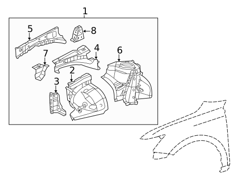 Structural Components & Rails for 2016 Lexus CT200h #1