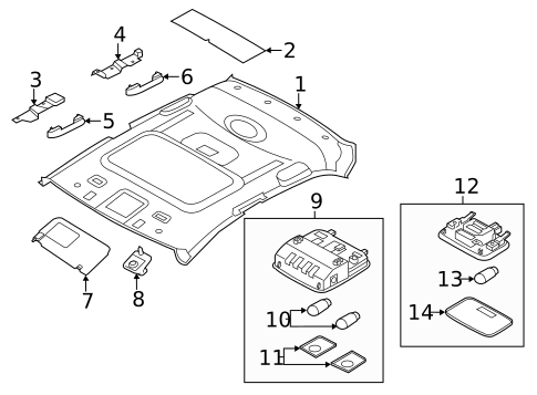Interior Trim - Roof for 2012 Hyundai Elantra #2