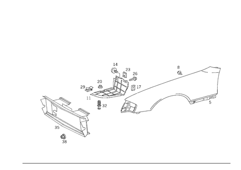 Front Fender for 1993 Mercedes-Benz 600SL #1