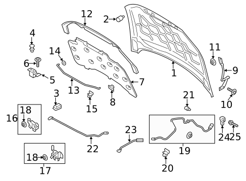 Hood & Components for 2018 Ford Fusion #0
