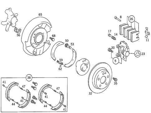 Rear Wheel Brake for 1985 Mercedes-Benz 300D #1