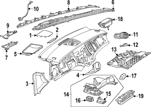 Instrument Panel Components for 2023 Mercedes-Benz EQS 450 SUV #1