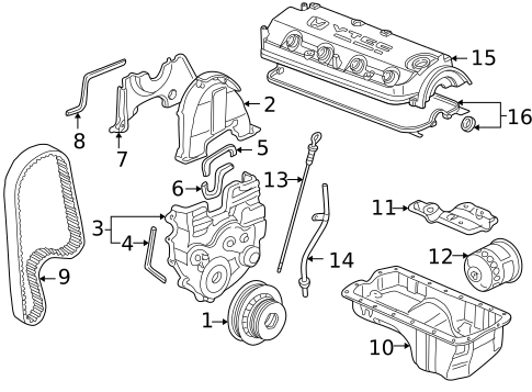 Engine Parts for 1998 Honda Accord #1
