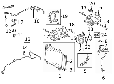 Condenser, Compressor & Lines for 2013 Toyota Highlander #0