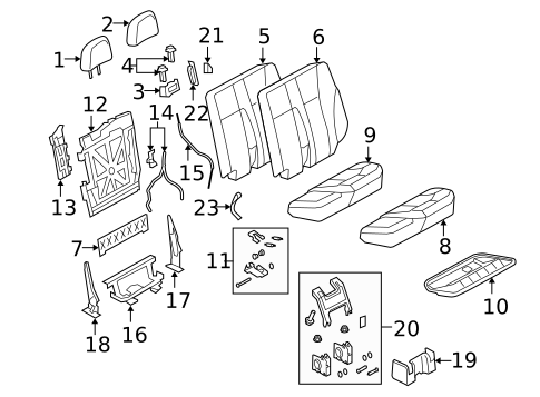 Rear Seat Components for 2005 Saab 9-7x #0