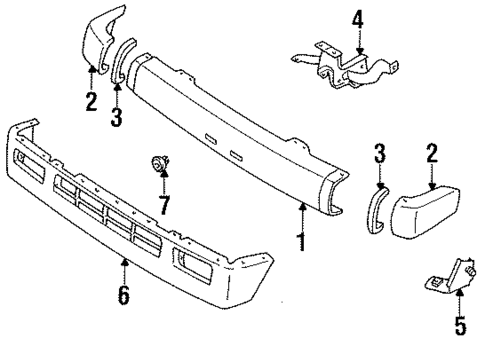 Bumper & Components - Front for 1996 Honda Passport #0
