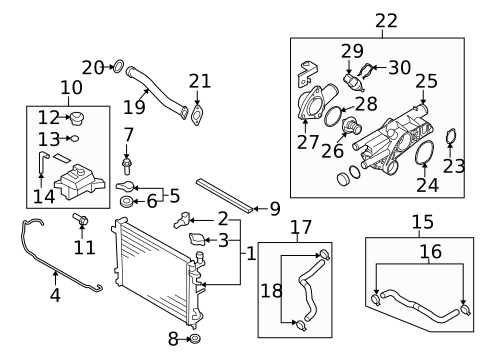 Radiator & Components for 2009 Kia Rondo #0