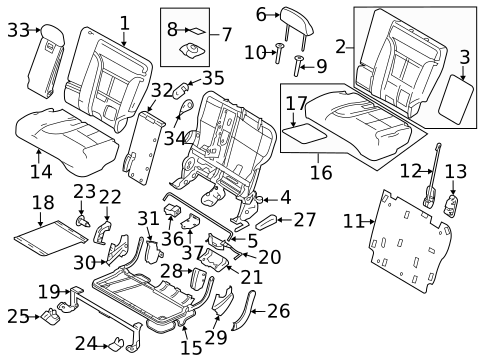 Rear Seat Components for 2013 Lincoln MKX #0