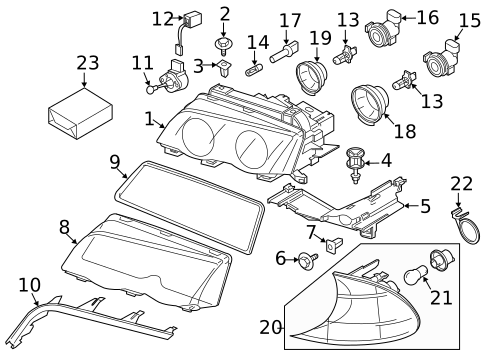 Headlamp Components for 2006 BMW M3 #1