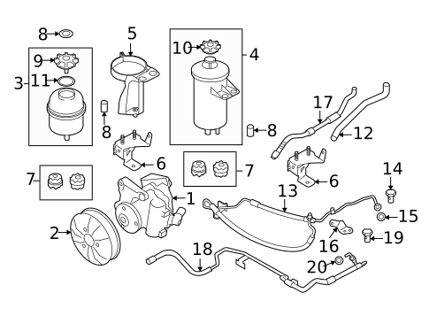 Pump & Hoses for 2008 BMW 535xi #1