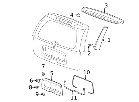 Exterior Trim - Lift Gate for 2002 Oldsmobile Bravada #0