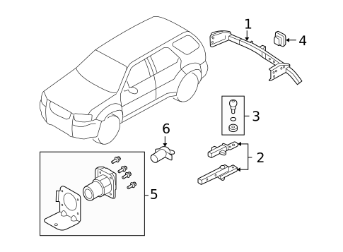 Tow Hook & Hitch for 2003 Lincoln Aviator #0