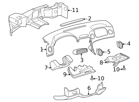 Instrument Panel for 1998 Chevrolet Corvette #0