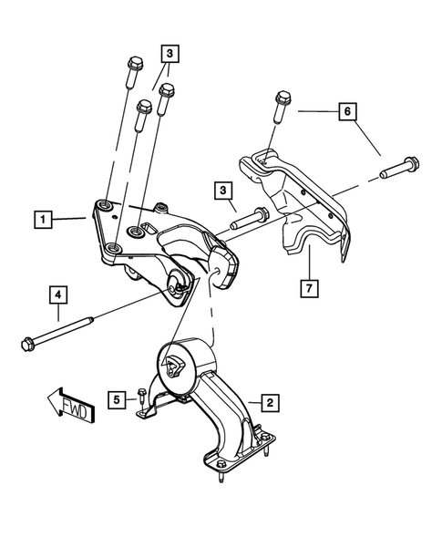 Engine Mounting for 2010 Chrysler Town & Country #3