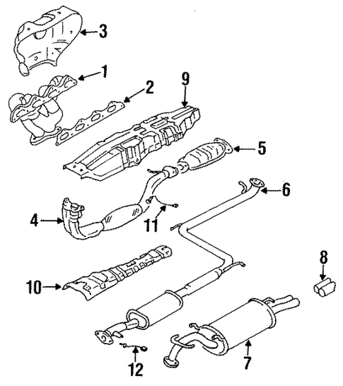 Exhaust Components for 1996 Hyundai Sonata #1