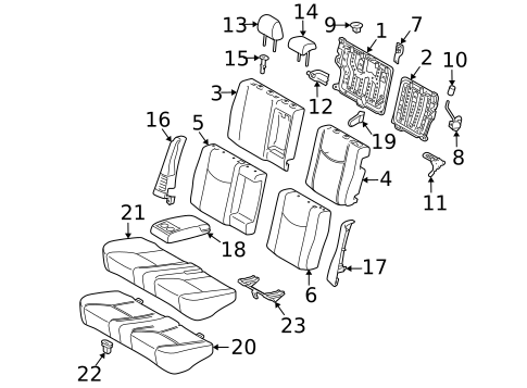 Rear Seat Components for 2010 Toyota Prius #0