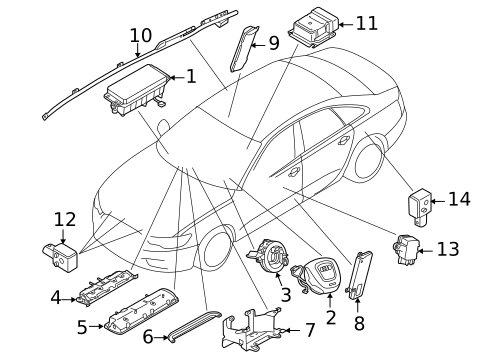 Air Bag Components for 2015 Audi RS7 #0