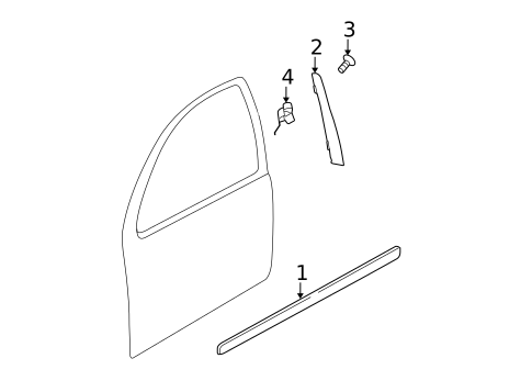 Exterior Trim - Front Door for 2006 Volkswagen Rabbit #1
