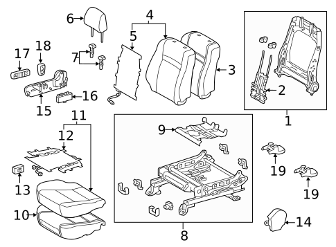 Driver Seat Components for 2015 Toyota Camry #2