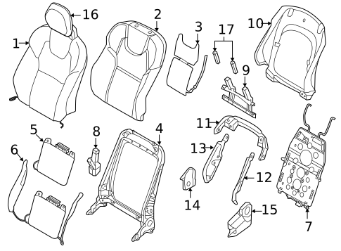 Front Seat Components for 2023 Volvo V60 #9