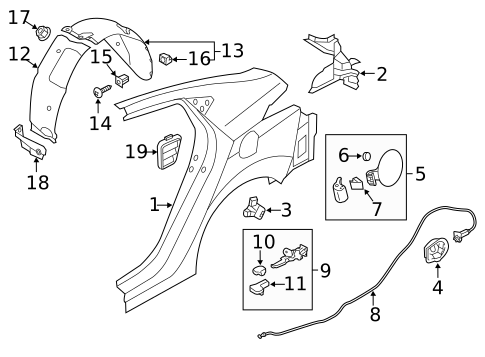 Quarter Panel & Components for 2013 Hyundai Elantra #1