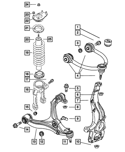 Front Suspension, Strut and Cradle for 2010 Jeep Commander #0