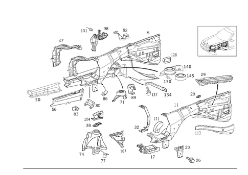 Wheelhouse, Front Subframe for 1999 Mercedes-Benz E430 #0