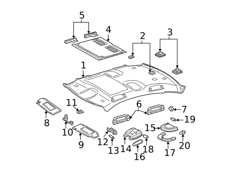 Interior Trim - Roof for 2002 Mercedes-Benz S 430 #0