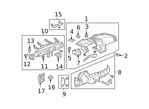 Instrument Panel for 2007 GMC Acadia #0