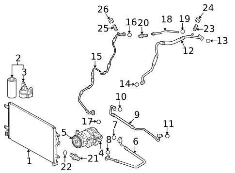 Condenser, Compressor & Lines for 2007 Audi A4 Quattro #0