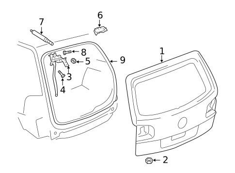 Liftgate for 2009 Volkswagen Touareg #0