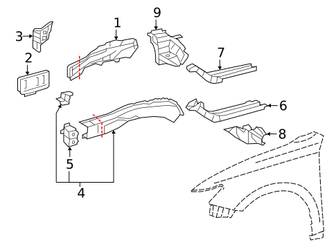 Structural Components & Rails for 2018 Lexus ES350 #2