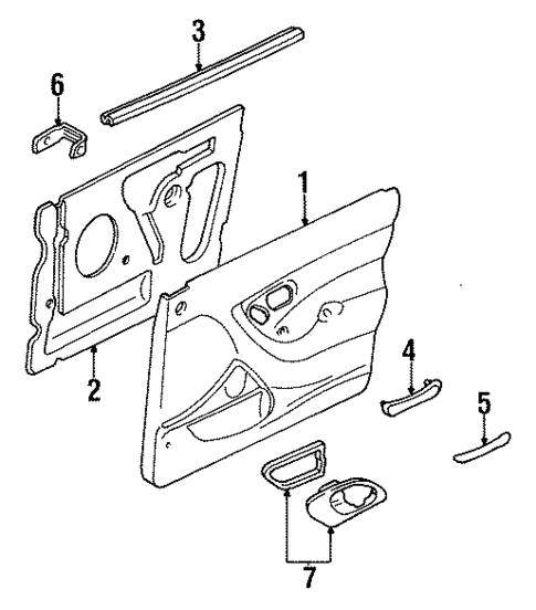 Interior Trim - Front Door for 1997 Ford Contour #0