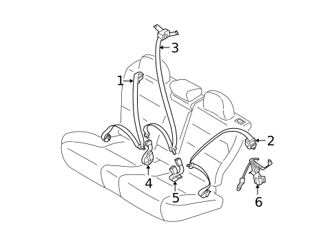 Rear Seat Belts for 2007 Subaru Outback #0