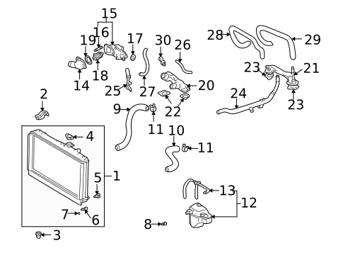 Radiator & Components for 2003 Lexus SC430 #0