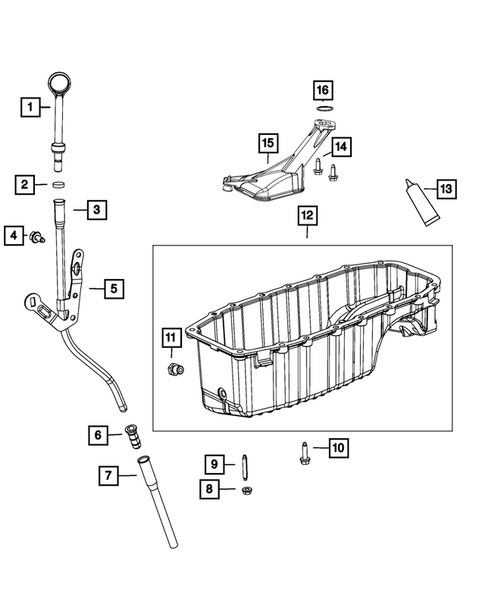 Engine Oiling, Oil Pan and Indicator (Dipstick) for 2019 Fiat 500 #0