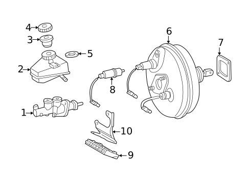 Master Cylinder - Components On Dash Panel for 1998 Mercedes-Benz SLK230 #0